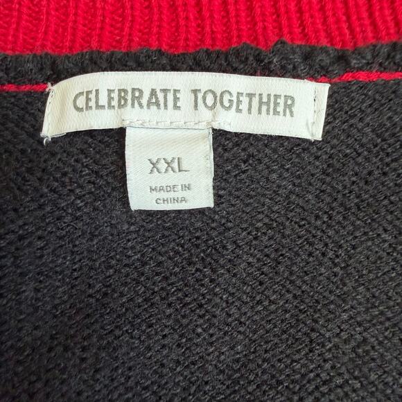 Celebrate Together Black Textured Christmas Sweater Vest- 2XL - Picture 3 of 9